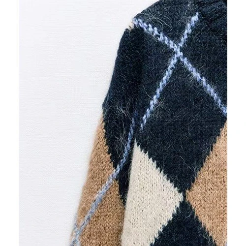 Argyle Sweater Women high quality Argyle Sweater Women high quality