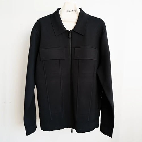 Mens Quilted Jacket With Knitted Sleeves