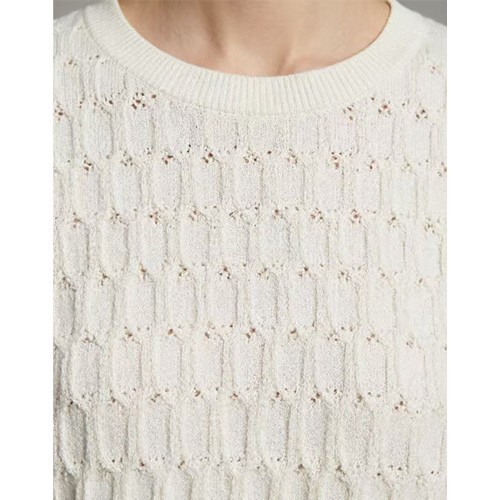 White Textured Knit Short Sleeve Top high quality White Textured Knit Short Sleeve Top high quality